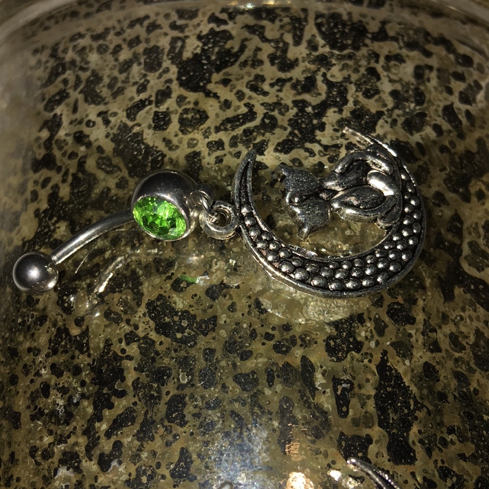 Bundle Two Silver Cat Belly Rings - image 3